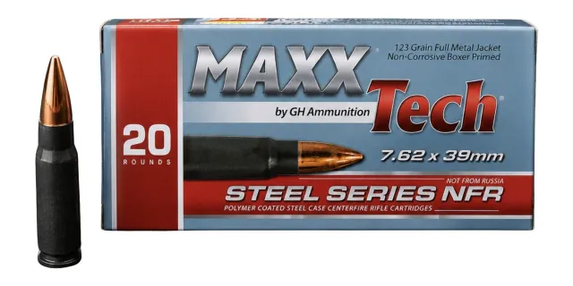MAXXTech PTGS762 7.62x39 123gr FMJ Steel Case 20 Rounds - MAXXTech - 7.62x39