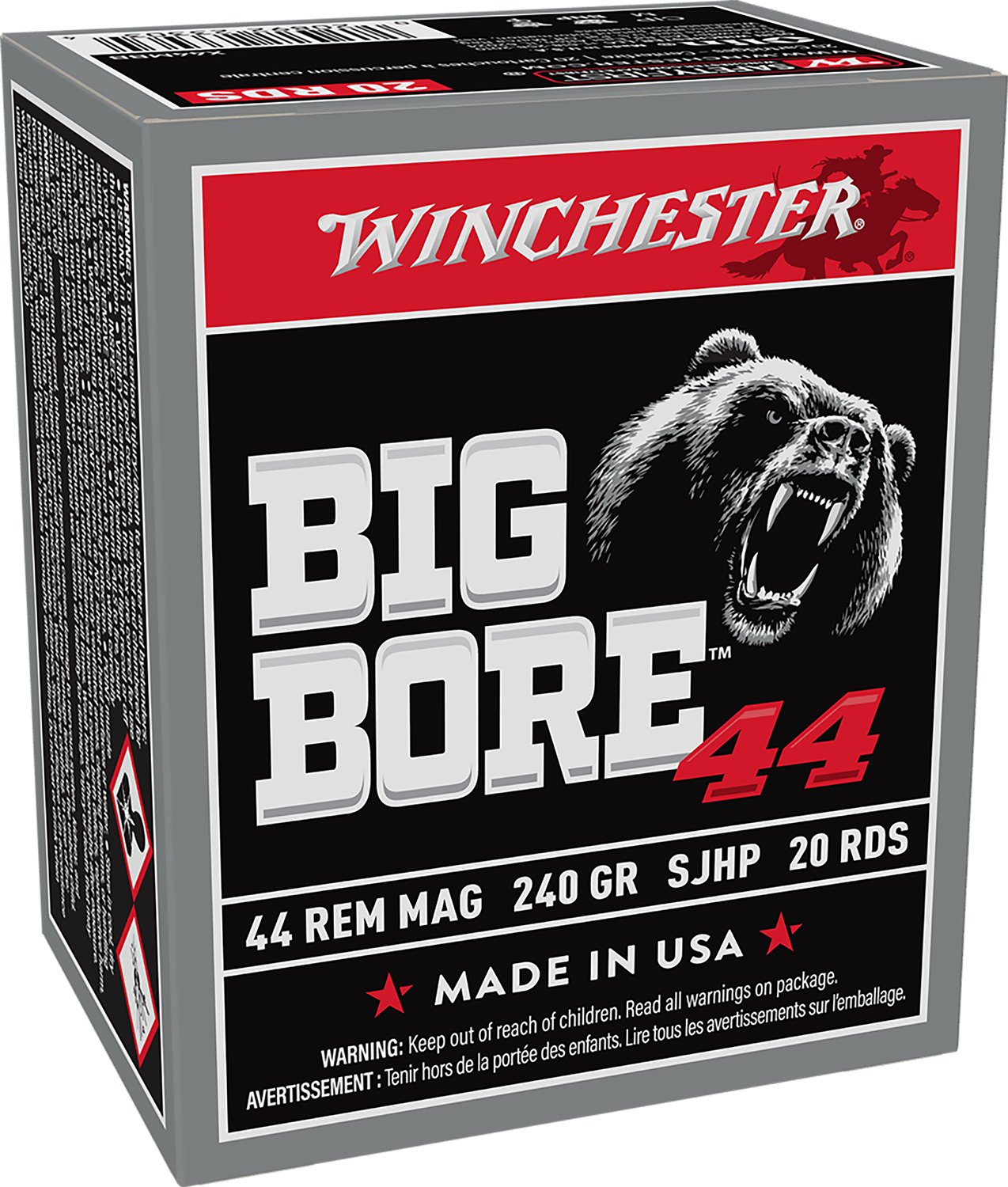 Winchester X44MBB .44 Rem Magnum 240 Grain Semi-Jacketed Hollow Point 20/Bo - Winchester - 44 Rem Mag