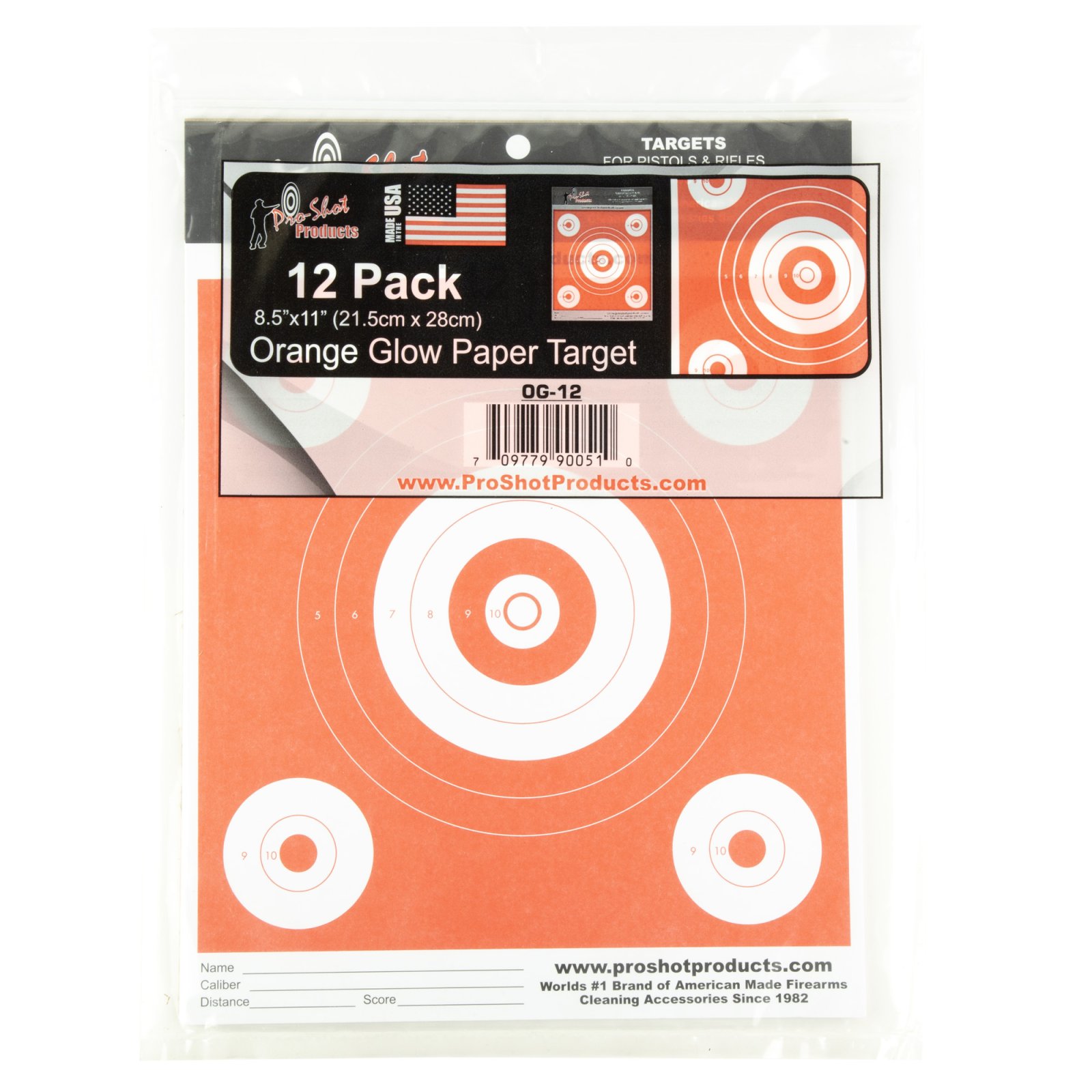 Buy ProShot 6IN BULLSEYE / 2IN-4QTY. BULLSEYE DAY GLO ORANGE-HEAVY PAPER OG-12 online