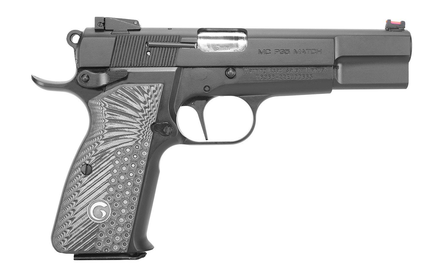 Buy EAA Girsan MCP35 Match 9mm Pistol 4.87" Barrel Fiber Optic Sights Black online