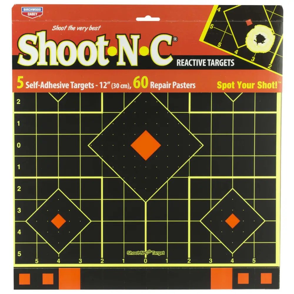 Birchwood Casey BC-34207 12 in Self-Adhesive Target 5 Pack Neon Splat - Birchwood Casey - 12"