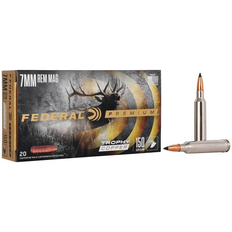Federal Premium 7mm Rem Mag 150 gr Trophy Copper 20/Box P7RTC3 - Federal Premium Ammunition - 7mm Rem