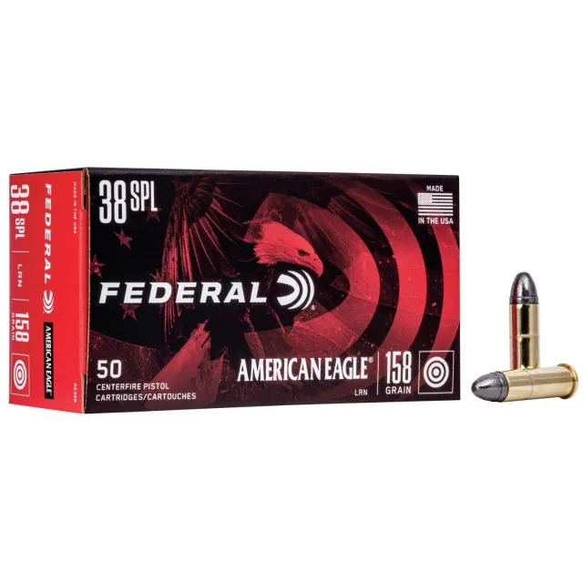 Federal American Eagle 38 Special 158Gr Lead Round Nose 50rd/Box Ammo AE38B - Federal Premium Ammunition - 38 Spl