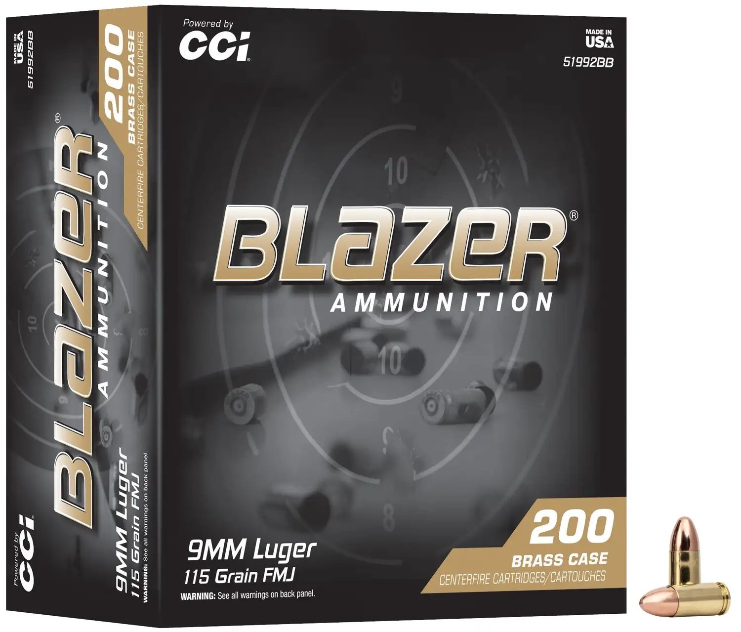 Buy CCI 9mm Luger 115gr FMJ Blazer Brass Ammo 200 Rounds online