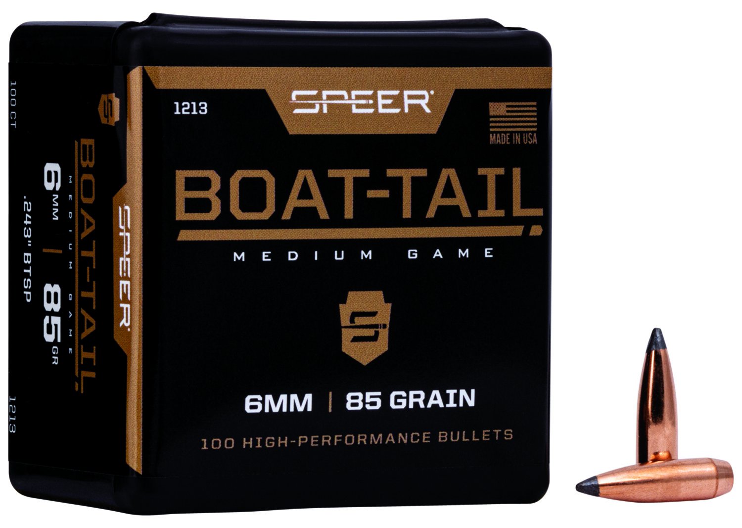 Speer 6mm/243 Caliber 85 Grains Spitzer BT (Per 100) 1213 - Speer - 6MM