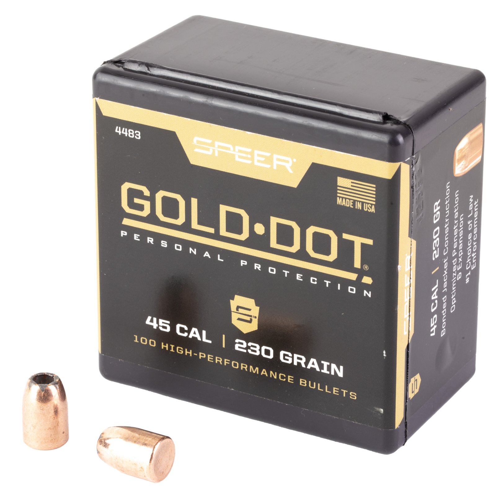 Speer 4483 Gold Dot 45Cal 230gr Hollow Point Ammo 100/Box - Speer - 45 Caliber