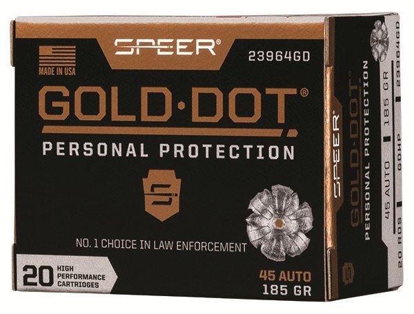 Buy Speer 23964GD Gold Dot 45ACP 185gr Hollow Point 20 Rounds Box online