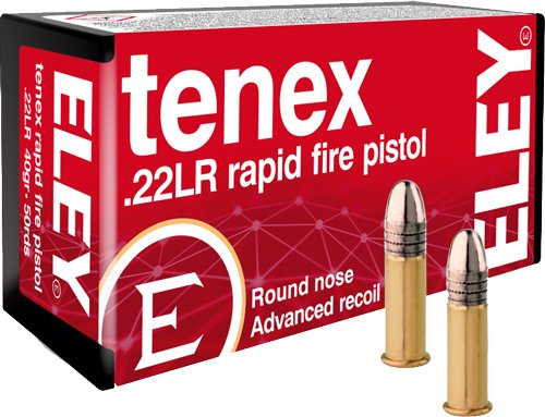 Eley 00130 Tenex Rapid Fire Pistol .22LR 40GR RN 50RD Ammo - Eley - .22 LONG RIFLE