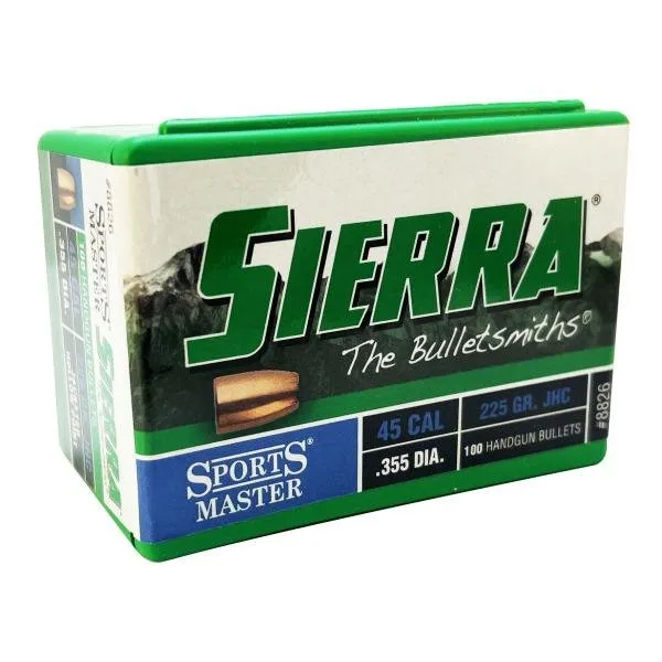 Sierra Pistol Bullets 45 CAL 225 GR JHC 100/ct - Sierra Bullets