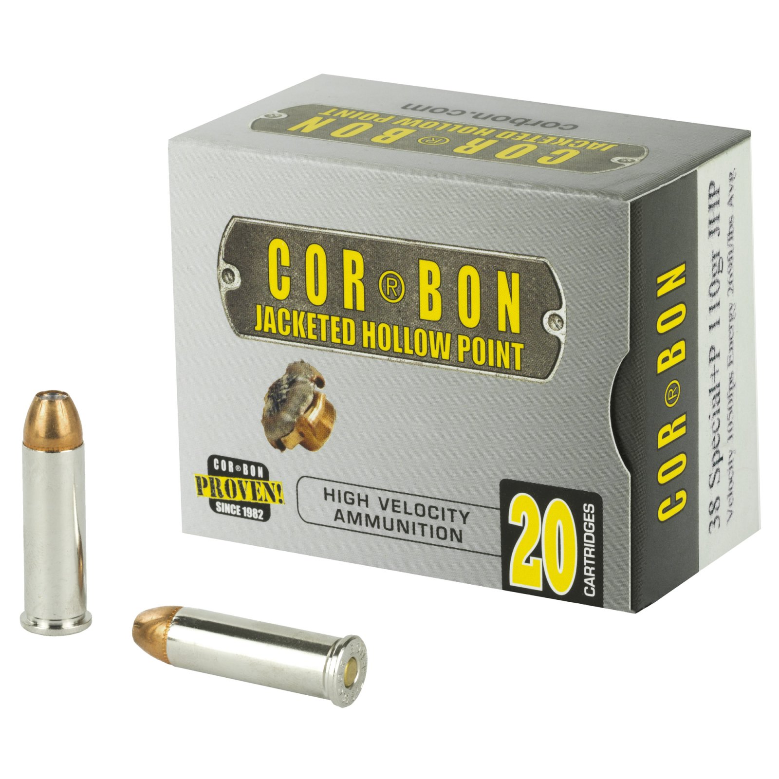 Buy Corbon SD3811020 .38 Spl +P 110gr JHP Ammo 20rd Box online