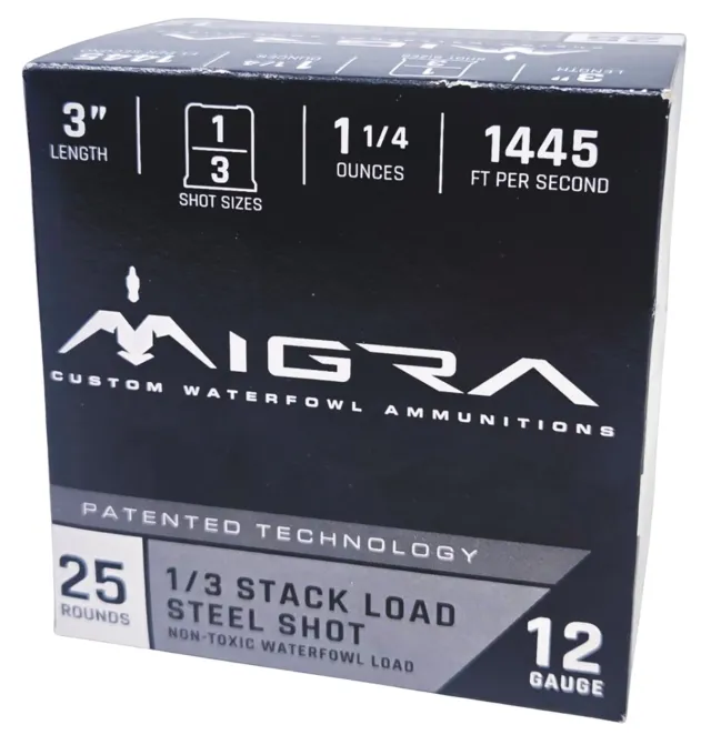 Migra Ammunitions M12SS13 Staxd 12Gauge 3" 1 1/4oz 1/3Shot 25 Per Box/10 Case - Migra Ammunitions - 12 Gauge