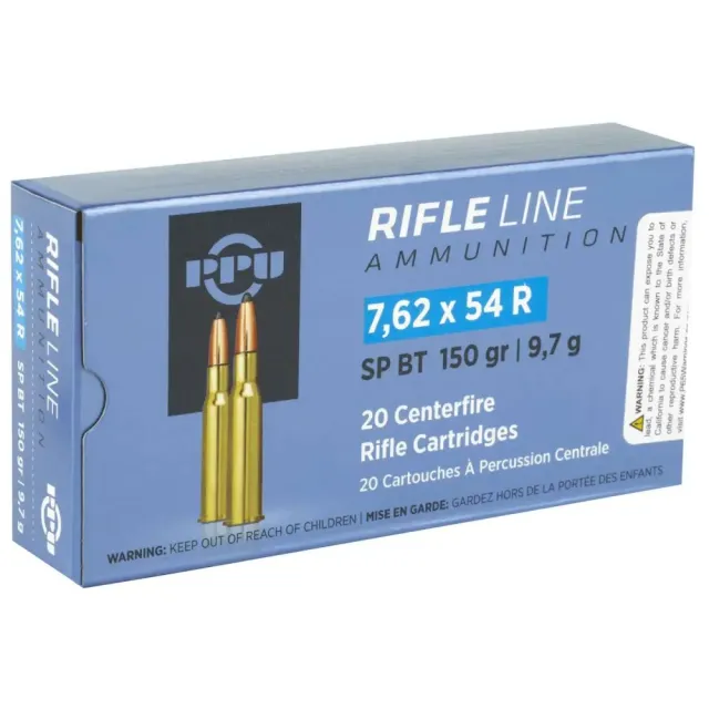 Buy PPU PP76254S Metric Rifle 7.62x54mmR 150gr Soft Point Boat Tail 20 Per... online