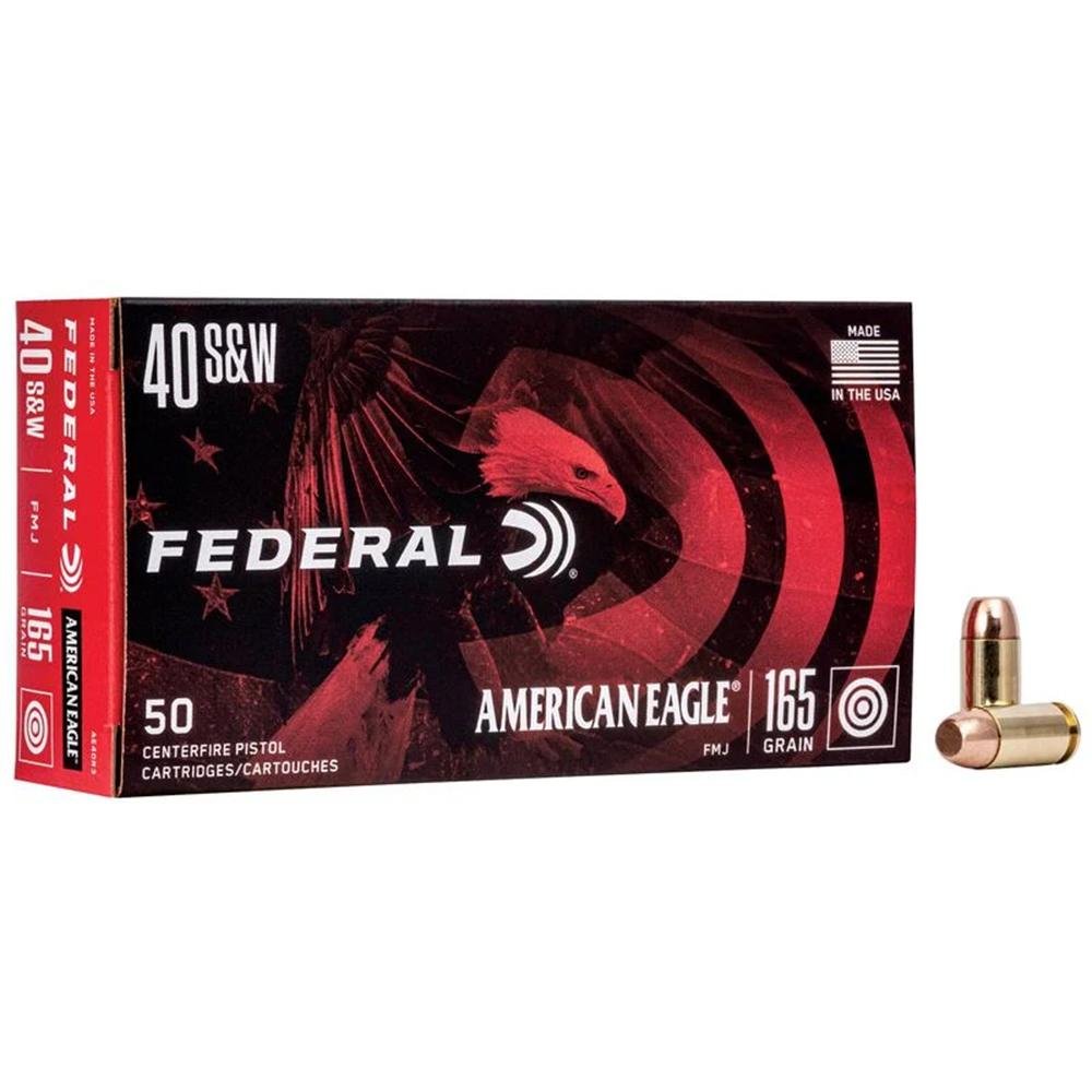 American Eagle AE40R3C .40 S&W 165gr FMJ Ammo 1130fps 1000ct - Federal Premium Ammunition - 40 S&W