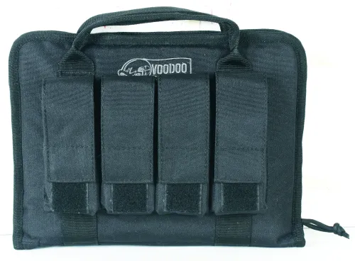 Voodoo Tactical Pistol Case w/ Mag Pouches Padded Black - Voodoo Tactical