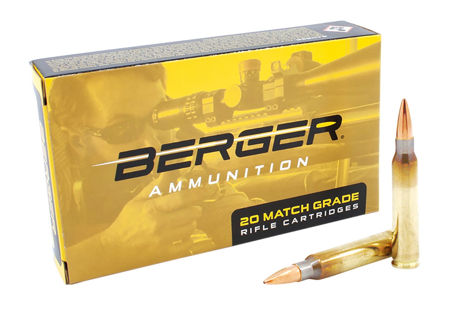 BERGER BULLETS Target 223 Rem 73 gr Boat-Tail 20rd Per Box Rifle Ammo 23020 - Berger Bullets - 223 Rem