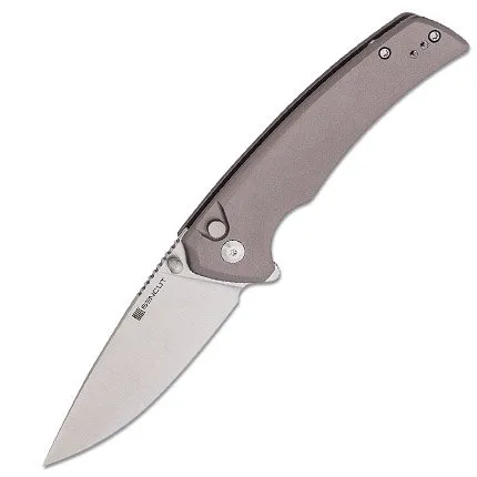 SENCUT Serene S21022B-3 Gray Aluminum D2 Blade Button Lock 3.48 In - SENCUT