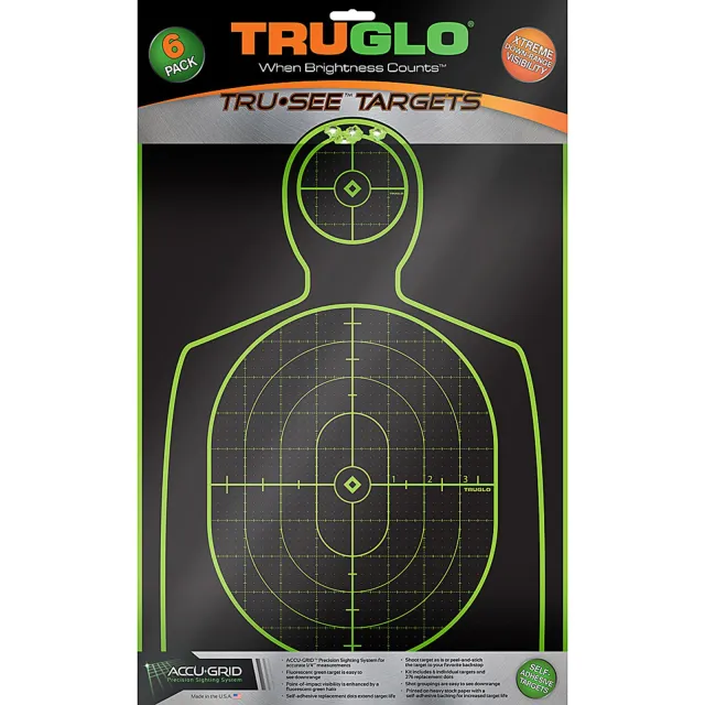 TruGlo TruSee 12"x12" 100yds Handgun Target ( - TRUGLO - 12" X 18"