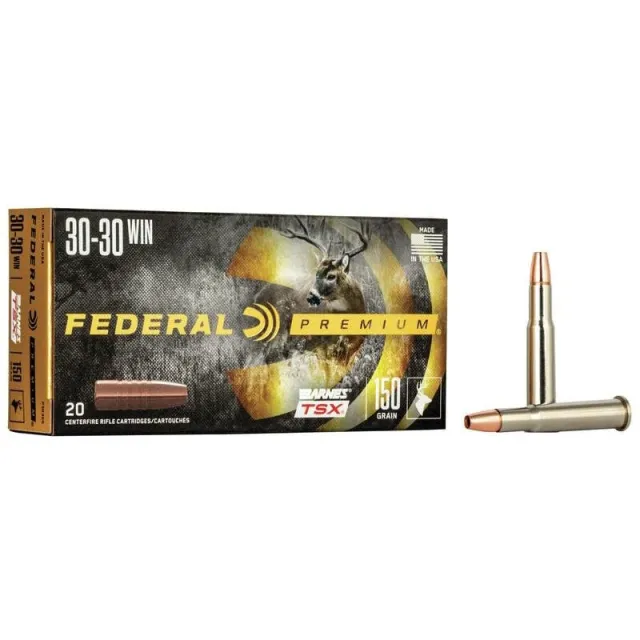 Federal P3030G Premium Hunting 30-30 Win 150 gr Barnes TSX Bullet 20 Pack - Federal Premium Ammunition - 30-30 Win