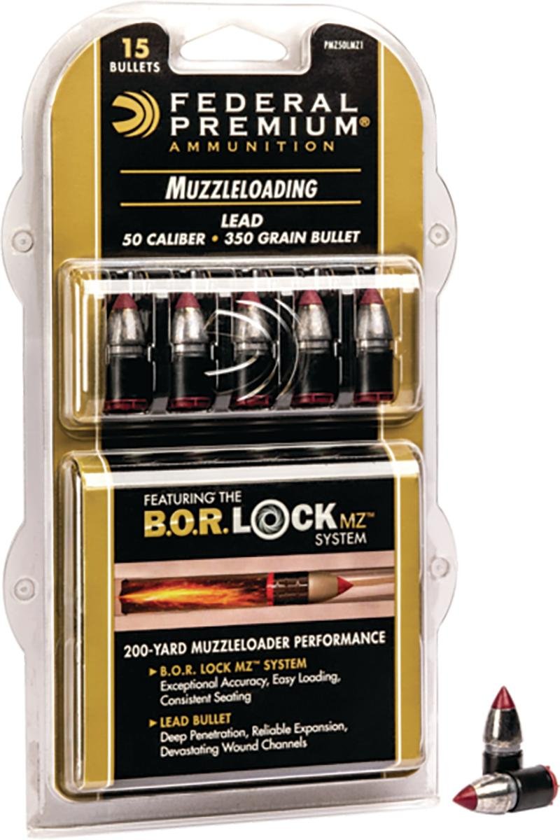 Buy Federal PMZ50LMZ1 50 Cal 350gr Lead Tipped Muzzleloader Bullets 15-Pack online