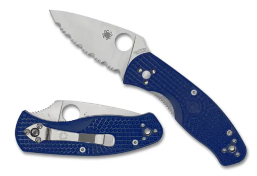 Spyderco Persistence S35VN Blue FRN Slipjoint PlainEdge Knife - Spyderco