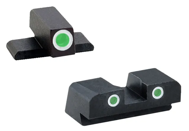 AmeriGlo XD191 Tritium Sight Set for Springfield XD Green/White Outline - AMER