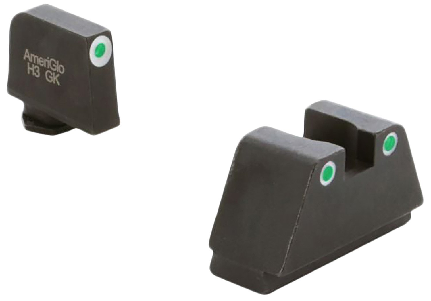 AmeriGlo GL330 Optic Sight Set Glock 2XL Tall Green Tritium White Outline - AMER