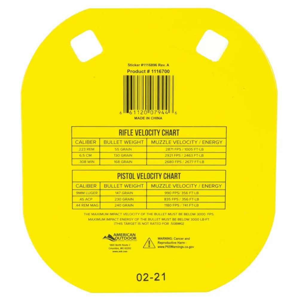 Buy Caldwell 1116700 5" AR500 Steel Gong Target Yellow 0.38" Thick online