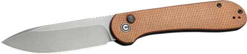 Civivi C2103D Elementum 3.47" Brown Micarta Gray Stonewashed Knife - CIVIVI
