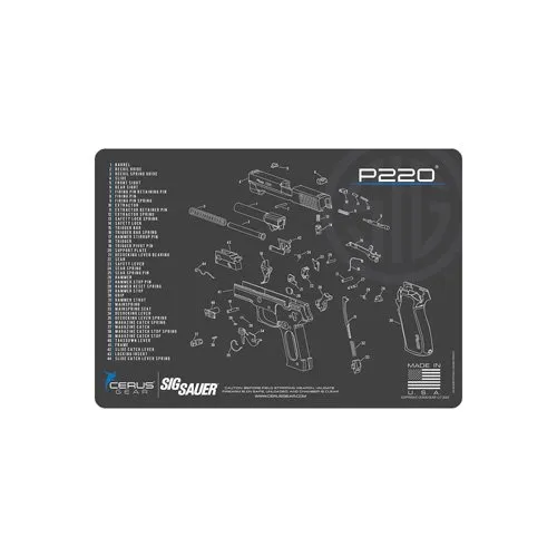 Cerus Gear HM-SIG-220-SCH-GRY 17x12 In Charcoal Gray Handgun Mat