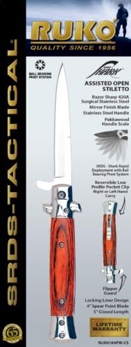 Buy Ruko Folder RUK0184PWCS 4 In Spring Assist Pakkawood Handle online