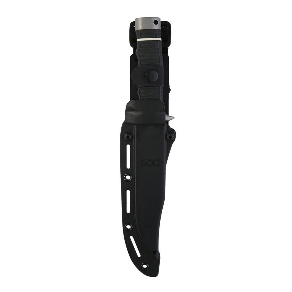 SOG Tech Bowie S11B-BX Knife 6.4" Fixed Clip Point Blade Black Handle - SOG