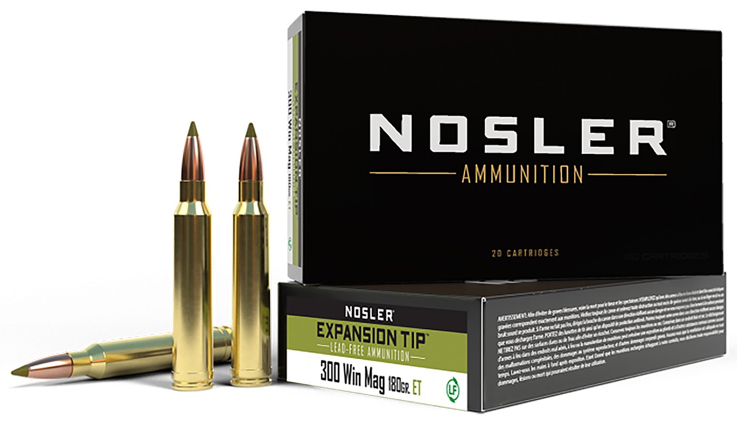 Nosler 40038 E-Tip .300 Winchester Magnum 180gr Lead-Free 20 Rounds - Nosler - 300 Win Mag