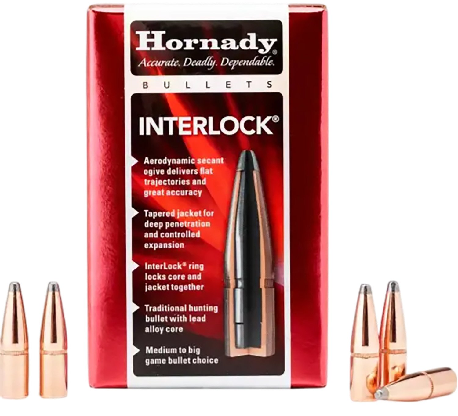 Horn Hunter 3040 InterLock .308 165 Grain Soft Point Bullets - Hornady - .308