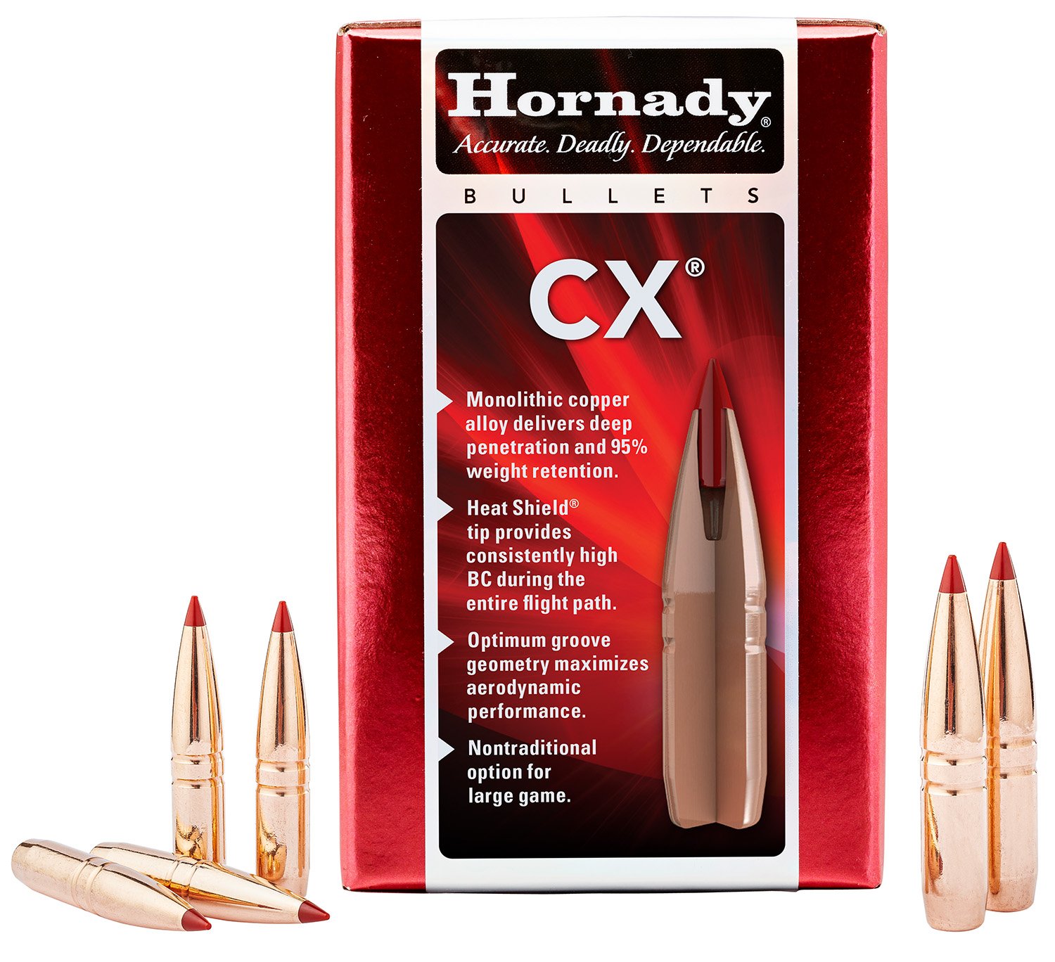 Hornady 282704 CX 7mm 139gr Solid Copper Hunting Bullet - Hornady Manufacturing Company - 7MM