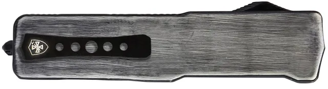 Buy Templar Knife Premium Weighted Knight Slim 3.16" OTF Drop Point Plain Black Oxide Stonewashed Powder Coated D2 Steel Blade, 4.93" Gunmetal Anodized Aluminum Zinc Alloy Handle online