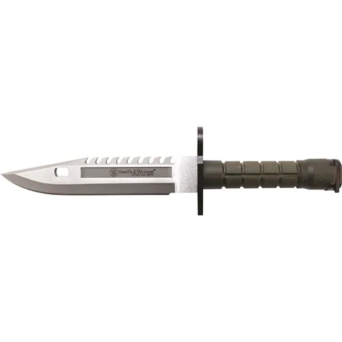 Smith & Wesson M-9 Bayonet 8In Blade Green Polymer Scabbard - Smith & Wesson