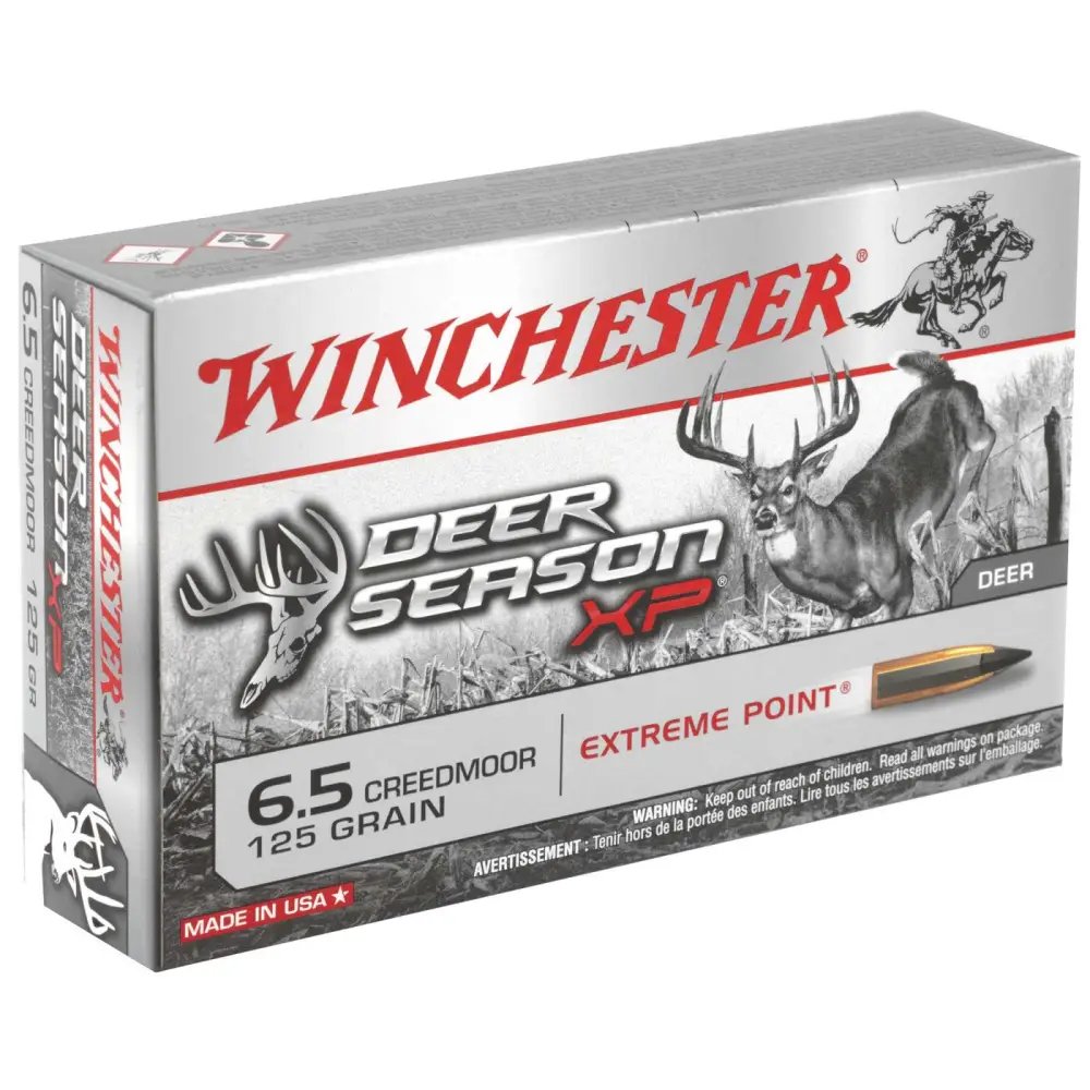 Winchester Ammo X65DS Deer Season XP 6.5 Creedmoor 125 gr Extreme Point 20 Per Box/ 10 Cs - Winchester - 6.5 Creedmoor