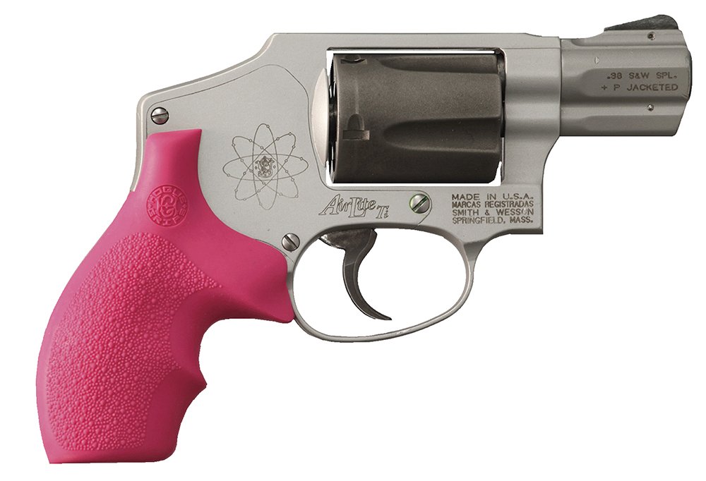 Hogue 61007 Rubber Bantam Grip Pink Cobblestone for S&W J Frame Round Butt - Hogue