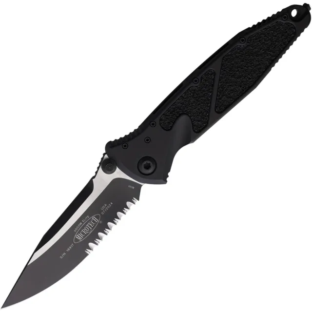 Microtech Socom Elite 160-2T 3.98 In Partial Serrated Black Handle - MICROTECH