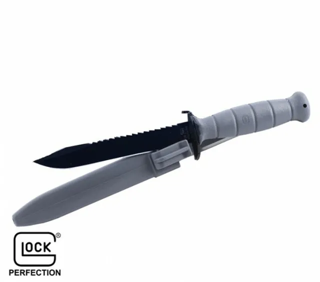 Glock Field Knife 6-1/2 Clip Point Blade Black Grey with Saw Bulk