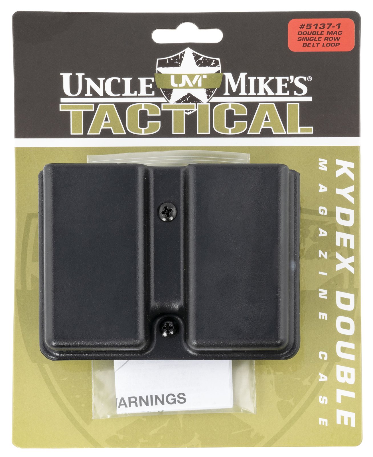 Uncle Mike's Kydex Double Mag Case Belt Clip Mount Black 51371 - Uncle Mike's