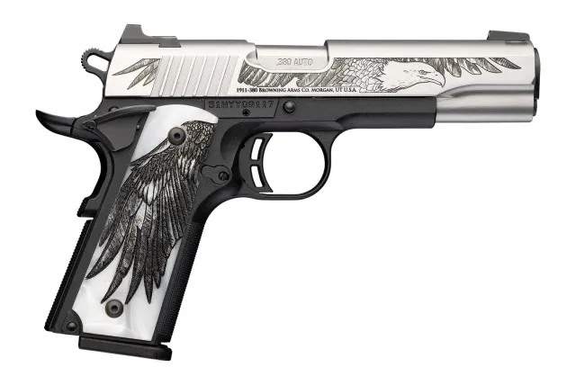 Browning 1911-380 380 8+1 4.25 Steel/ Target Crown Silver