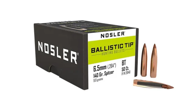 Nosler 26140 Ballistic Tip Hunting 6.5 Creedmoor .264 140 gr Spitzer Point - Nosler - 6.5mm