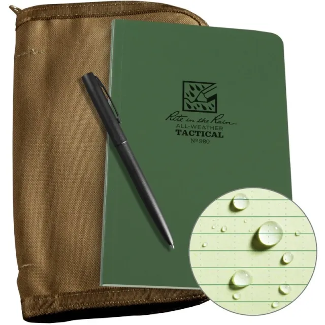 Rite in the Rain Field Book Kit Green Book Tan Cover Weatherproof