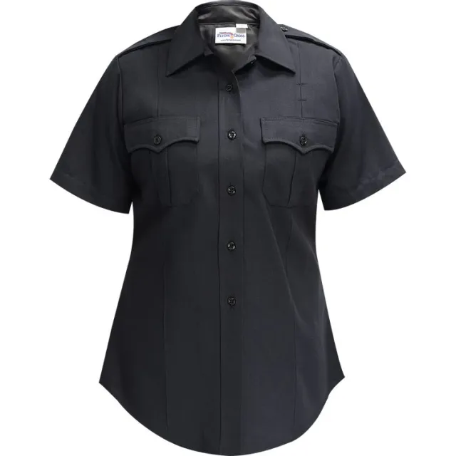 Flying Cross Command Women's Short Sleeve Shirt w Zipper LAPD Navy Size 42