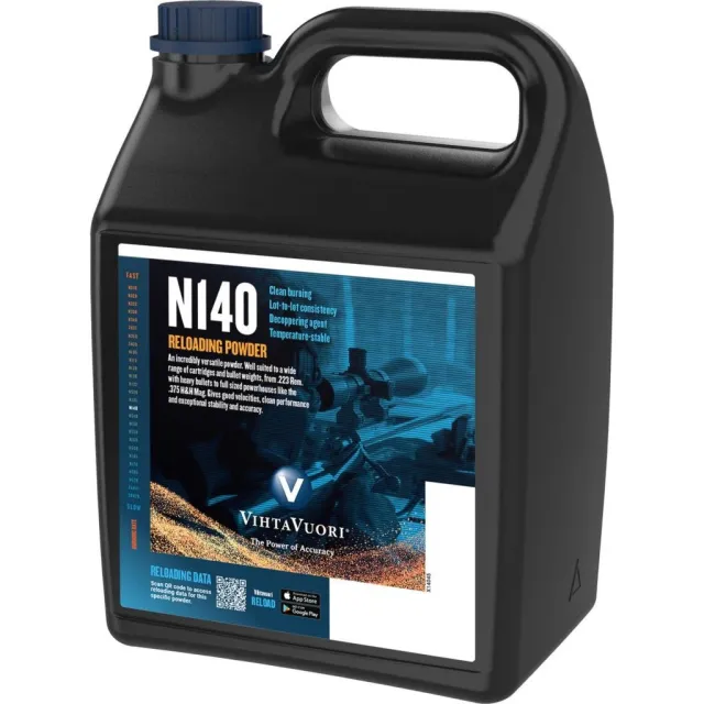 Vihtavuori N140 Powder, Medium Burn Rate, Tubular Grain, 10mm x 0.9mm - Vihtavuori