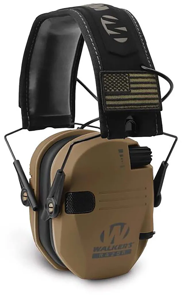 Walker's Razor Slim Patriot Electronic Muff - 23NRR, Battle Brown, Omni Mics - Walker's