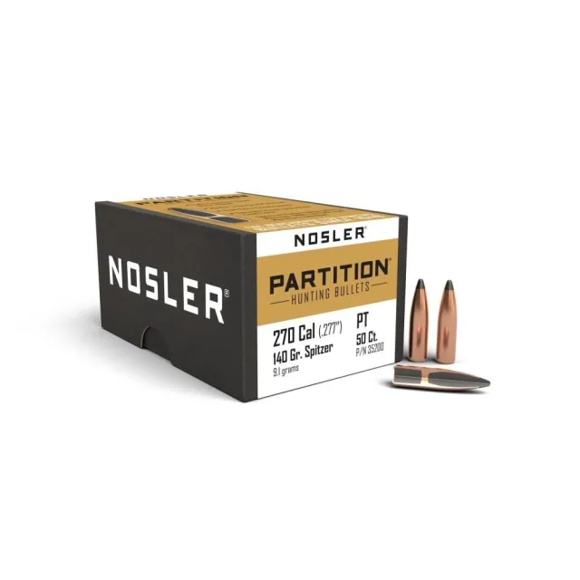 Nosler 35200 Partition Bullets .270 Cal 140gr Spitzer Point 50pk - Nosler - 270 CALIBER for sale at Gun Club HQ