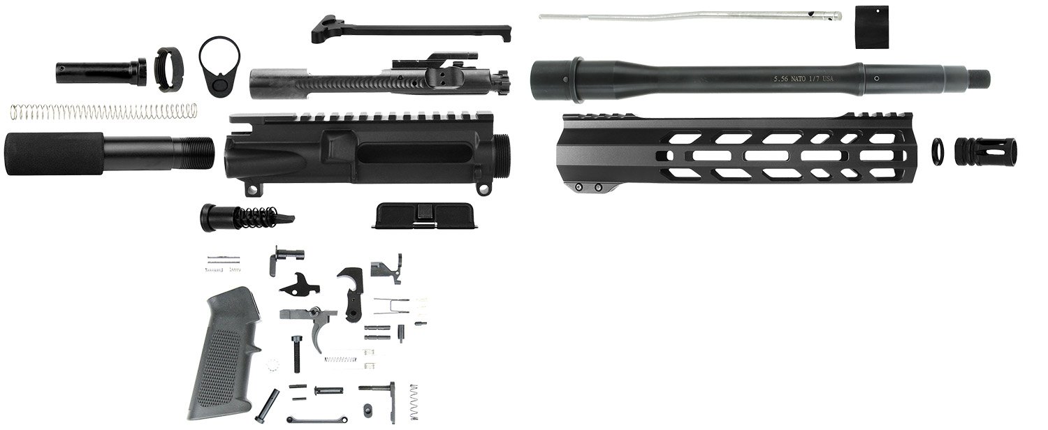 TacFire SSPK556LPK10 5.56x45mm NATO AR-Pistol Kit Black Steel - TacFire