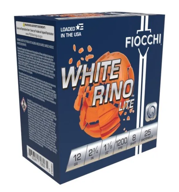 Fiocchi 12WRNL8 Exacta Target White Rino Lite 12Gauge 2.75" 1 1-8oz 8Sho... - Fiocchi - 12 Gauge